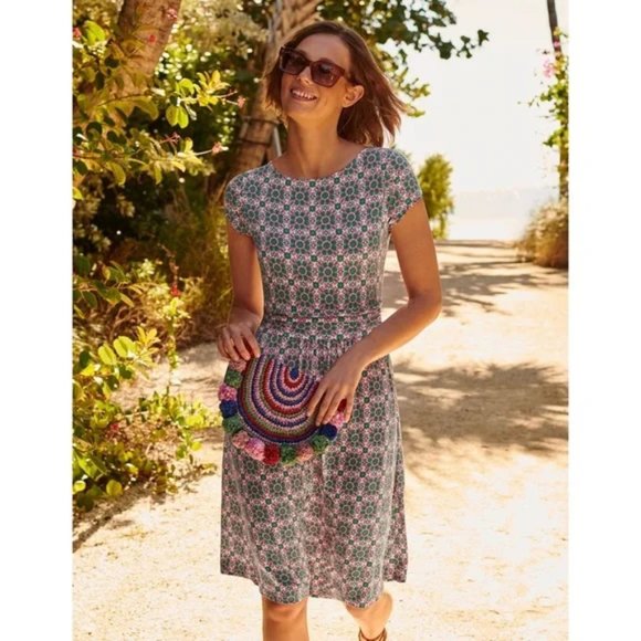 NWOT BODEN Amelie Shift Jersey Dress Knee Length/Midi w/ POCKETS! Size 6P - Picture 1 of 12